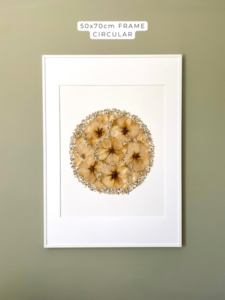 Preservation of your wedding flowers into a frame