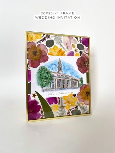 Preservation of your wedding flowers into a frame