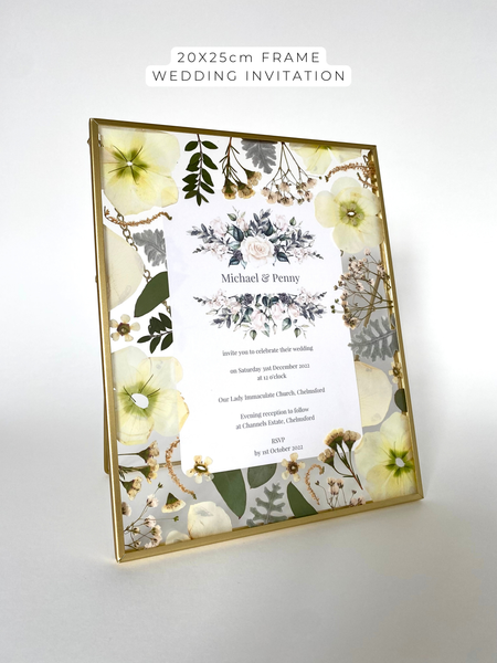 Preservation of your wedding flowers into a frame