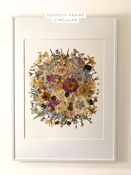 Preservation of your wedding flowers into a frame