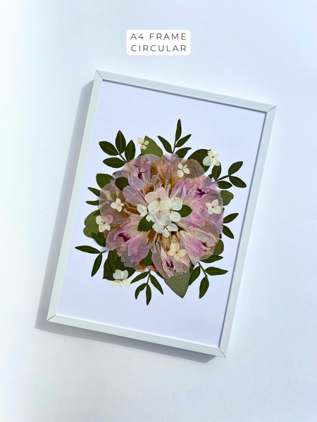 Preservation of your wedding flowers into a frame