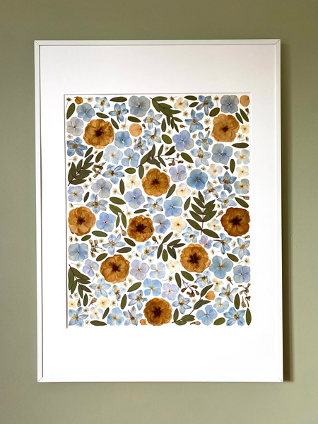 Preservation of your wedding flowers into a large frame