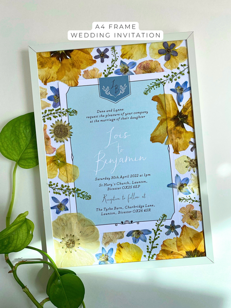 Preservation of your wedding flowers into a frame