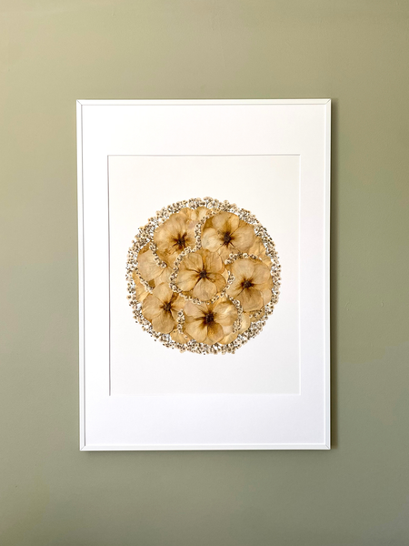 Preservation of your wedding flowers into a large frame