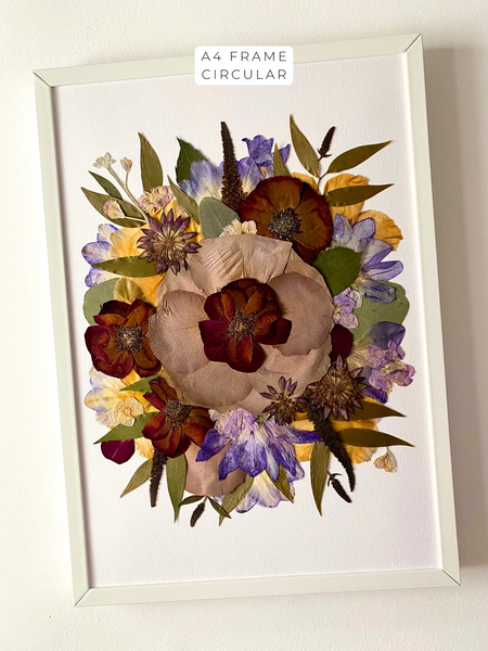 Preservation of your wedding flowers into a frame