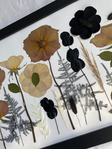 Preservation of your wedding flowers into a panoramic frame