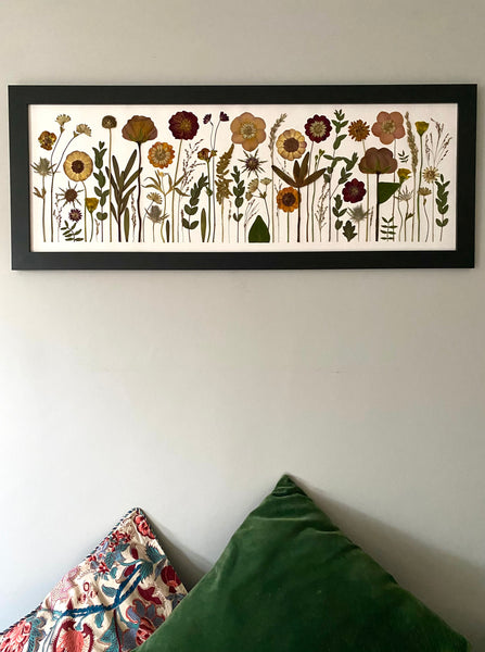 Preservation of your wedding flowers into a panoramic frame