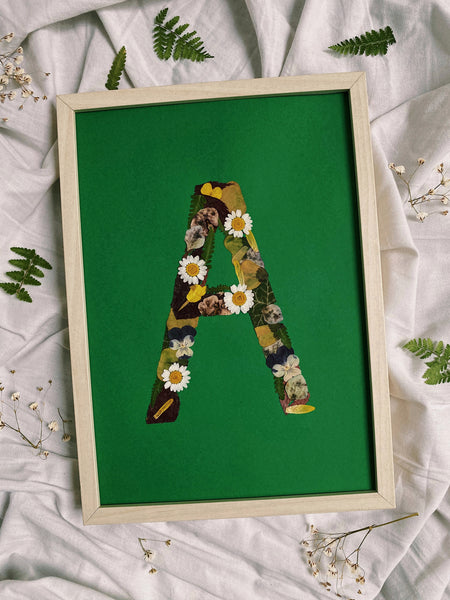 Personalised Letter Pressed Flower Framed Art