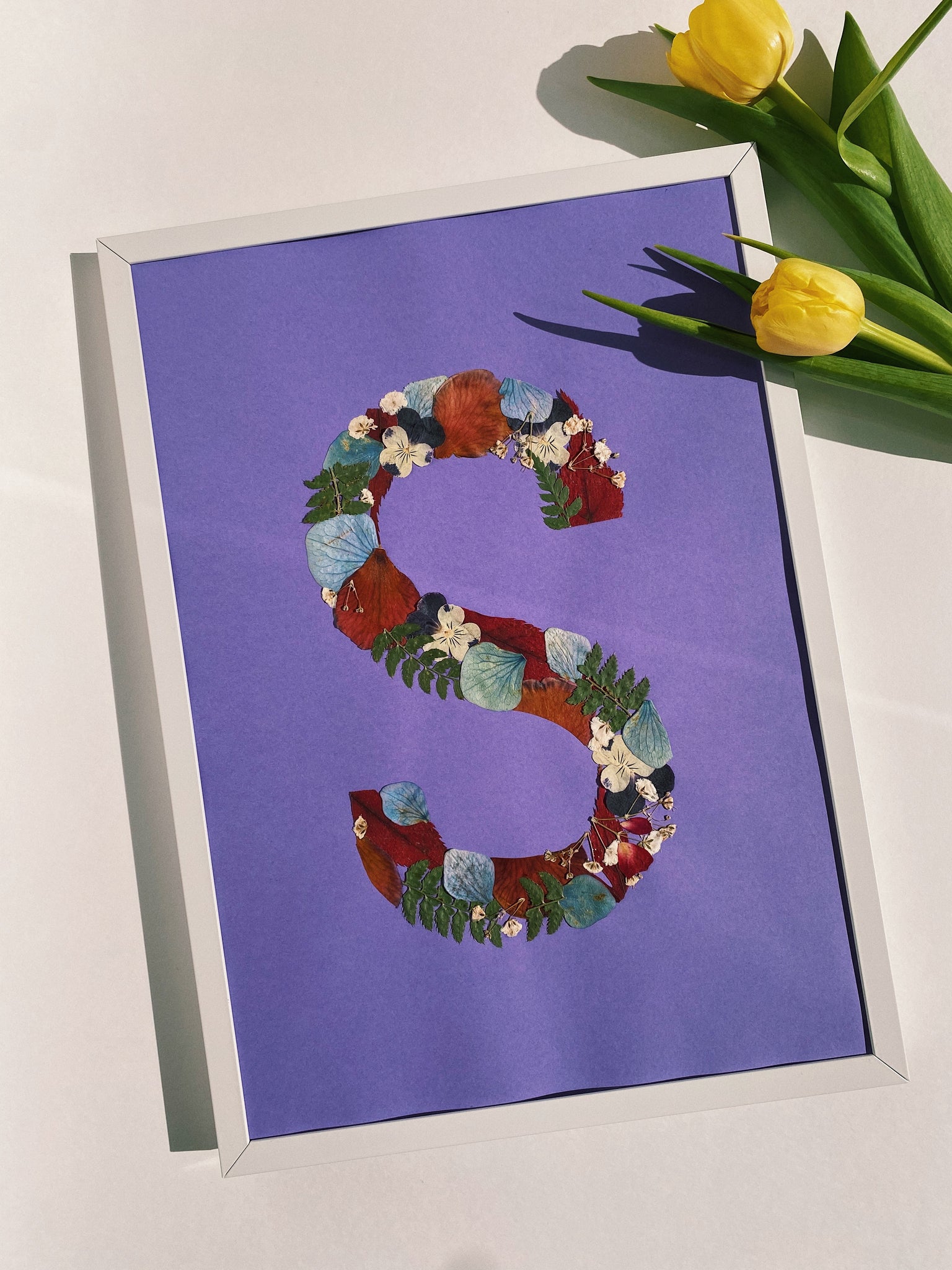 Personalised Letter Pressed Flower Framed Art