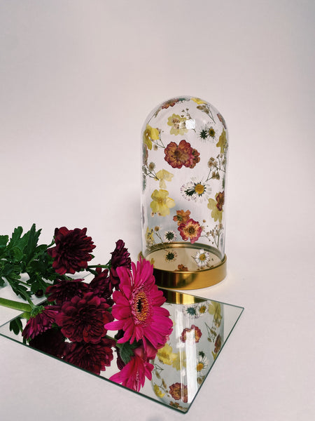 Pressed Flowers Glass Dome Decoration